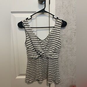 Striped V Neck Blouse